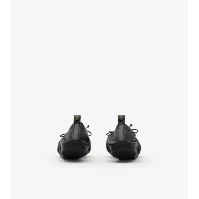 Check Leather Fawn Ballerinas 