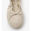 Check Leather Fawn Ballerinas 