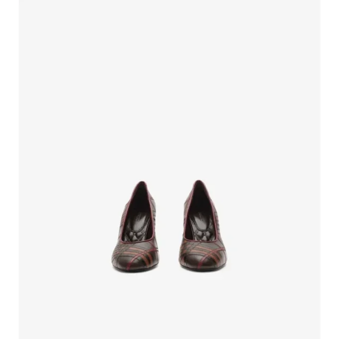 Check Leather Trinket Pumps