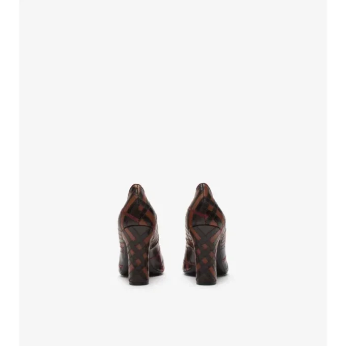Check Leather Trinket Pumps