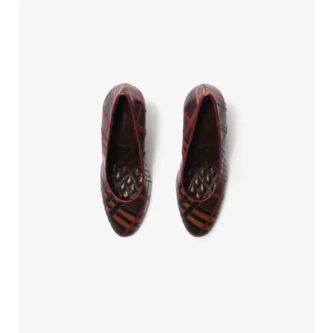 Check Leather Trinket Pumps