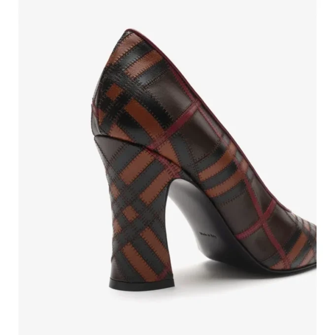 Check Leather Trinket Pumps