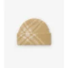 Check Mohair Wool Blend Beanie