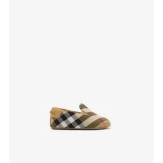 Check Nylon Blend Booties