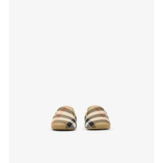Check Nylon Blend Booties