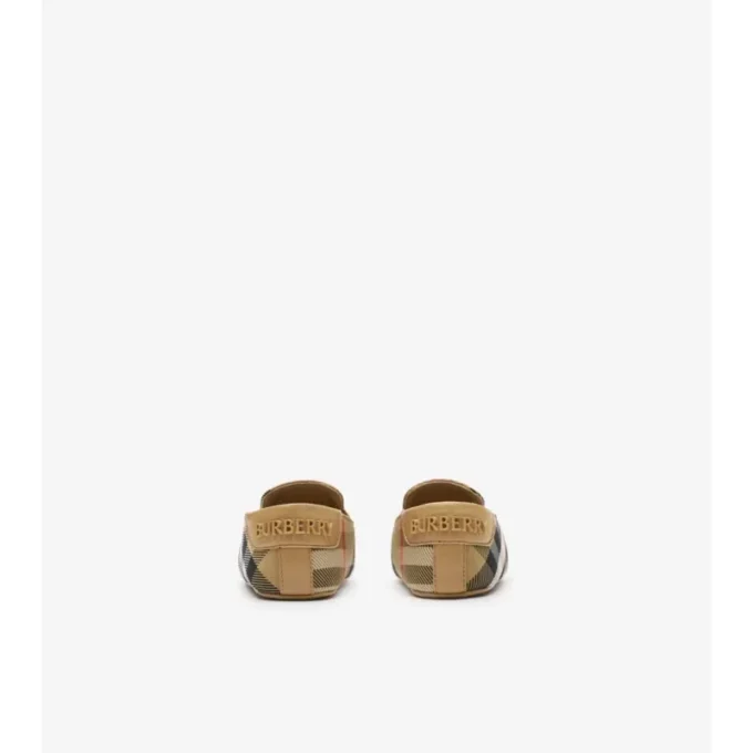 Check Nylon Blend Booties