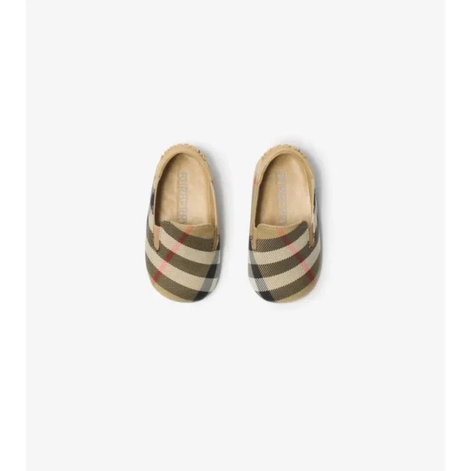 Check Nylon Blend Booties