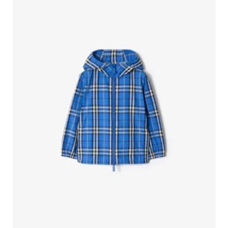 Check Nylon Hooded Jacket