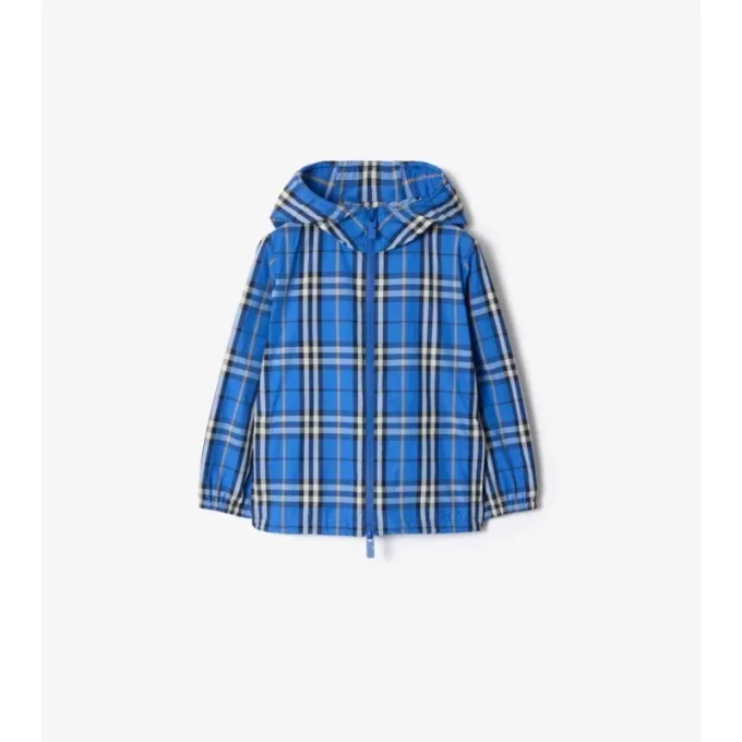 Check Nylon Hooded Jacket