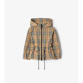 Check Nylon Hooded Jacket