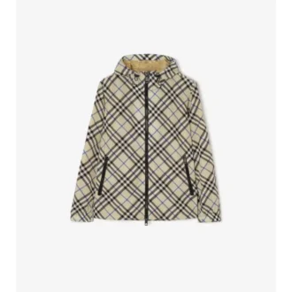 Check Nylon Hooded Jacket