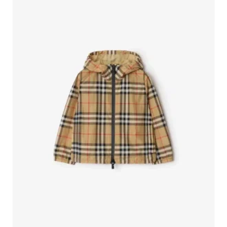 Check Nylon Hooded Jacket