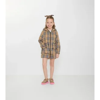 Check Nylon Hooded Jacket