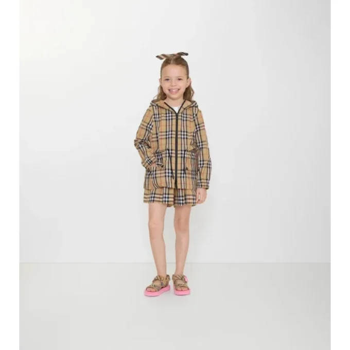 Check Nylon Hooded Jacket
