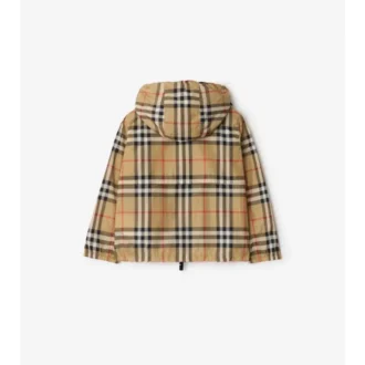 Check Nylon Hooded Jacket