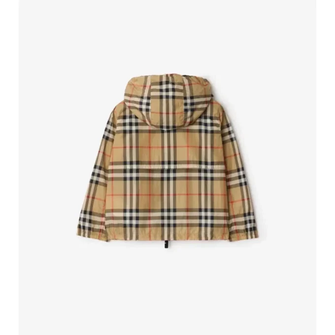 Check Nylon Hooded Jacket