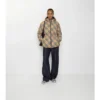Check Nylon Hooded Puffer Jacket
