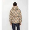 Check Nylon Hooded Puffer Jacket