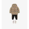 Check Nylon Puffer Coat