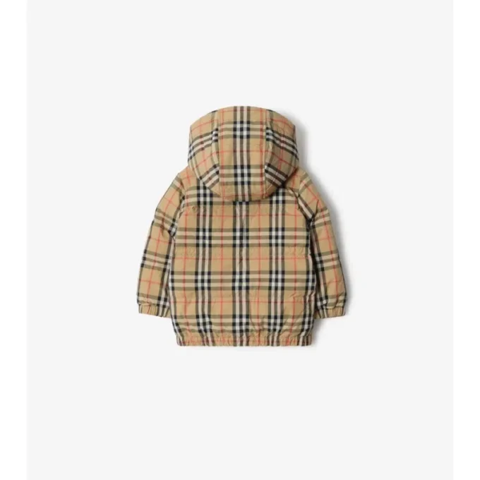 Check Nylon Puffer Coat