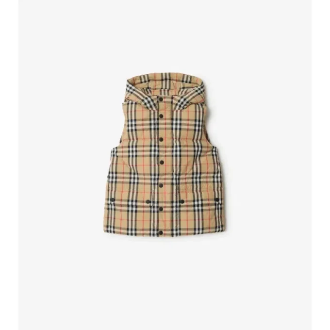 Check Nylon Puffer Gilet