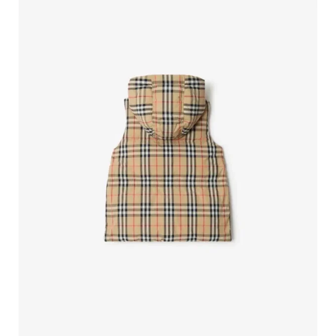 Check Nylon Puffer Gilet