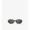 Check Oval Sunglasses