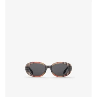 Check Oval Sunglasses