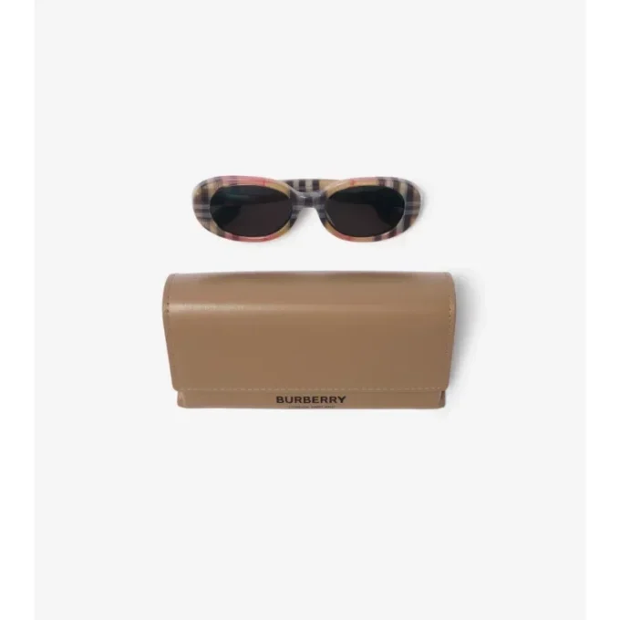 Check Oval Sunglasses