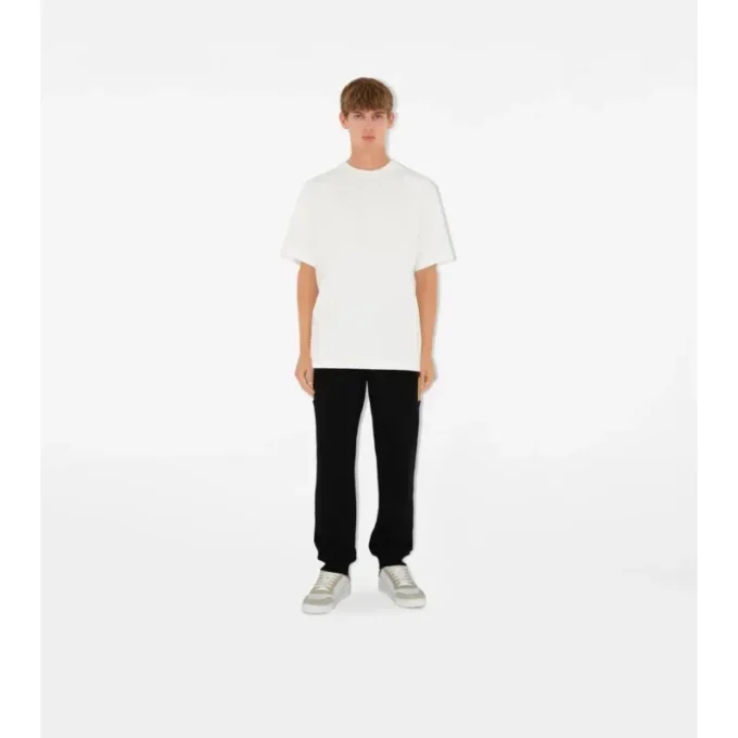 Check Panel Cotton Jogging Pants