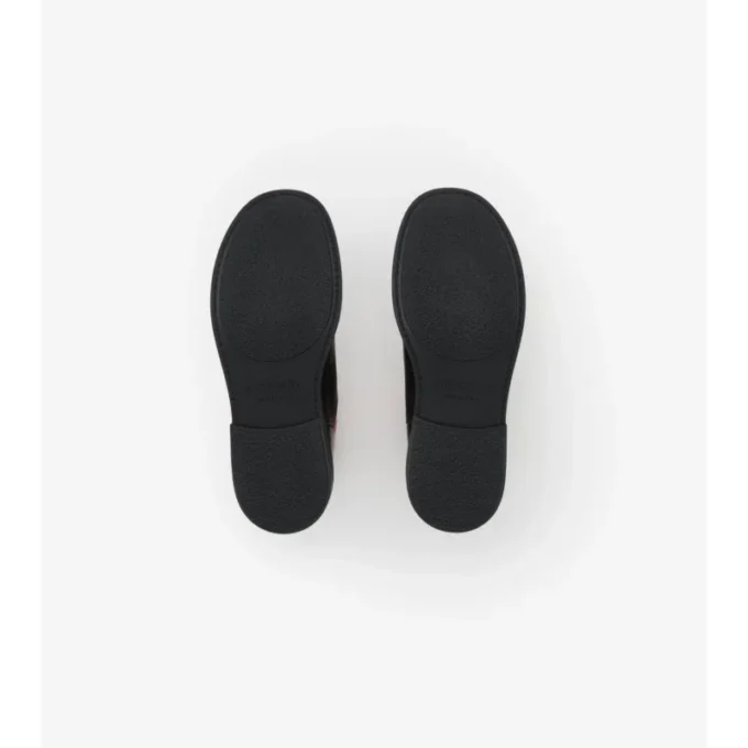 Check Panel Leather Boots