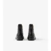 Check Panel Leather Chelsea Boots