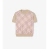 Check Panel Wool Silk Top