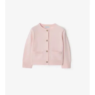 Check Patch Wool Cashmere Cardigan