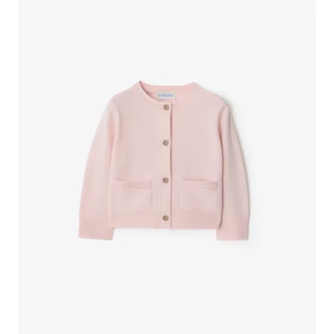 Check Patch Wool Cashmere Cardigan