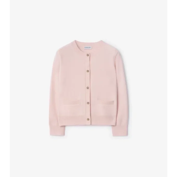Check Patch Wool Cashmere Cardigan