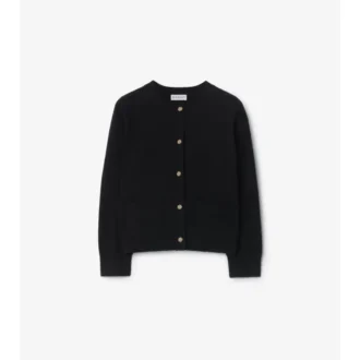 Check Patch Wool Cashmere Cardigan
