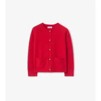 Check Patch Wool Cashmere Cardigan