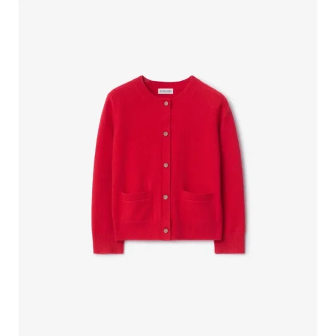 Check Patch Wool Cashmere Cardigan
