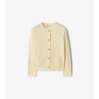 Check Patch Wool Cashmere Cardigan