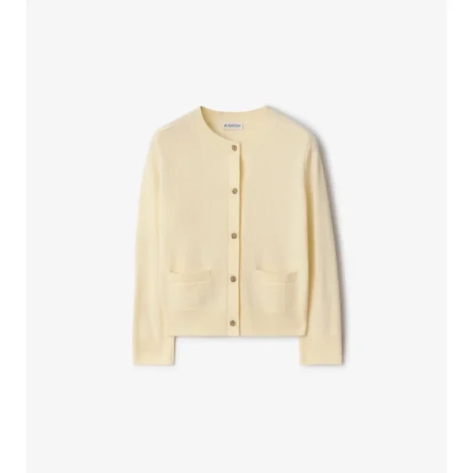 Check Patch Wool Cashmere Cardigan