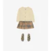 Check Patch Wool Cashmere Cardigan
