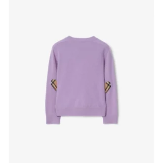 Check Patch Wool Cashmere Cardigan