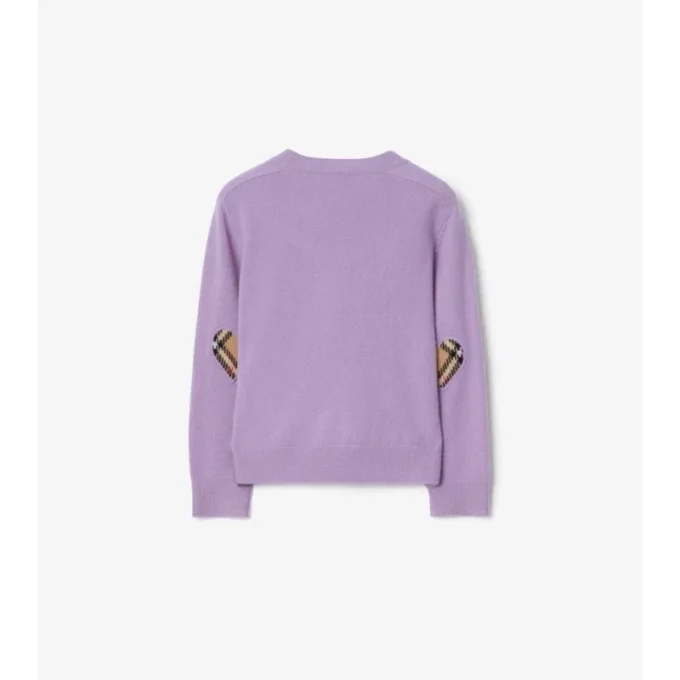 Check Patch Wool Cashmere Cardigan