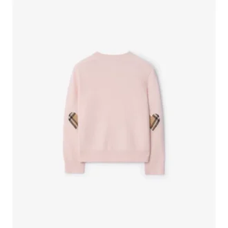 Check Patch Wool Cashmere Cardigan