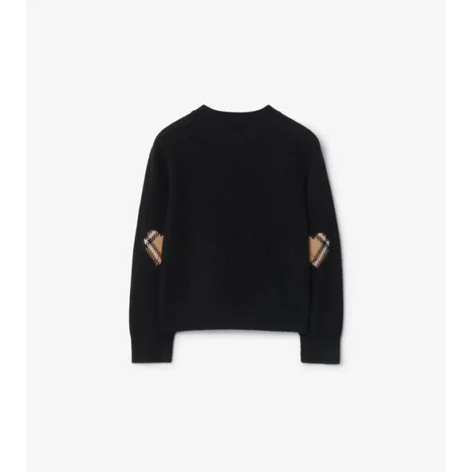 Check Patch Wool Cashmere Cardigan