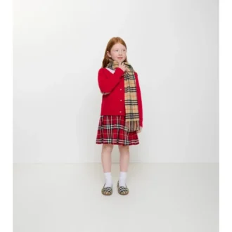 Check Patch Wool Cashmere Cardigan