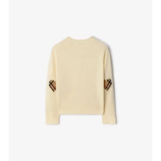 Check Patch Wool Cashmere Cardigan