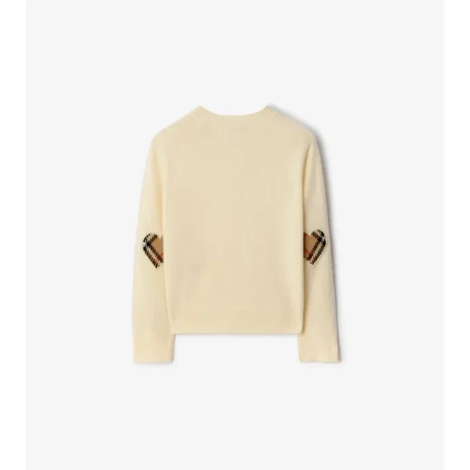 Check Patch Wool Cashmere Cardigan