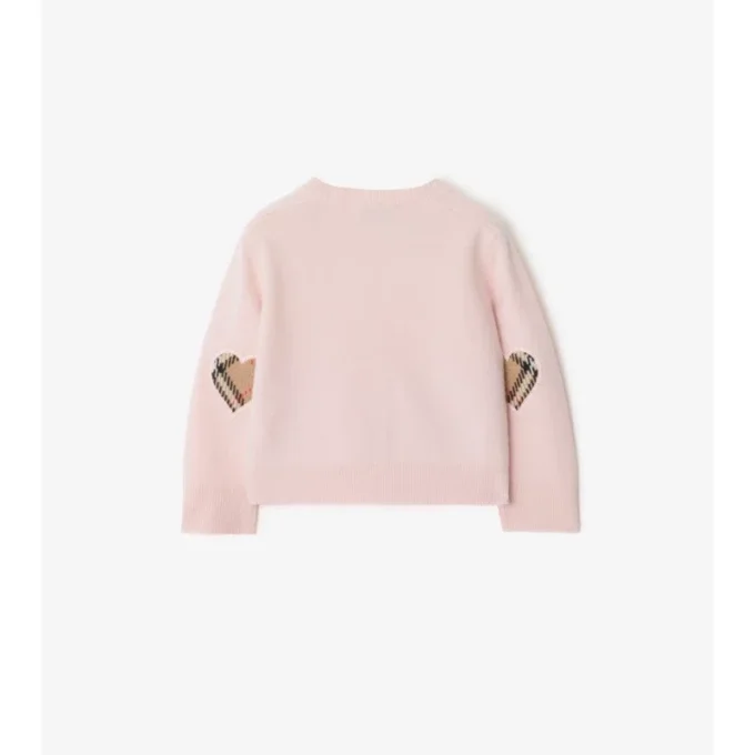 Check Patch Wool Cashmere Cardigan